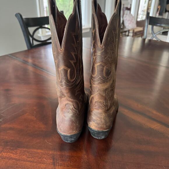 Ariat Women’s Heritage R toe Western Boots Size 10 B Brown Leather Rounded Toe - Picture 4 of 9